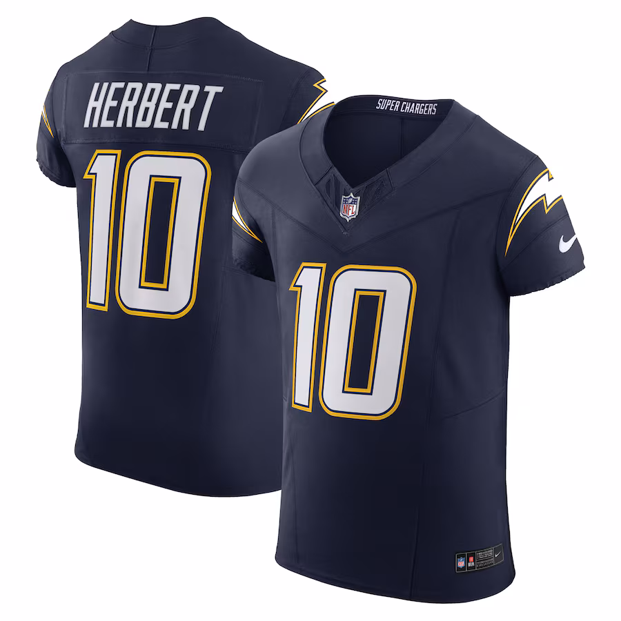 Men's Los Angeles Chargers Justin Herbert Nike Navy Alternate Super Chargers Vapor F.U.S.E. Elite Jersey