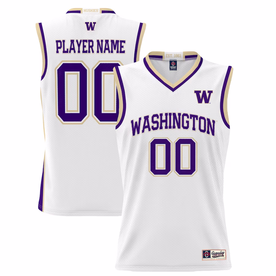 Washington Huskies GameDay Greats Unisex  Lightweight NIL Pick-A-Player Basketball Jersey - White