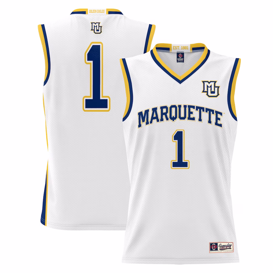 #1  Marquette Golden Eagles GameDay Greats  Lightweight Basketball Jersey - White