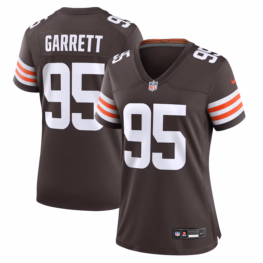 Women's Cleveland Browns Myles Garrett Nike Brown Game Jersey