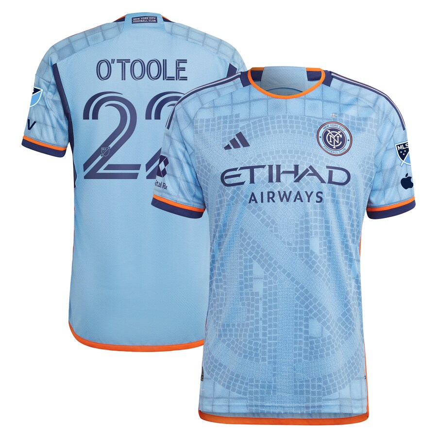 Men's New York City FC Kevin O'Toole adidas Sky Blue 2024 The Interboro Kit Authentic Player Jersey