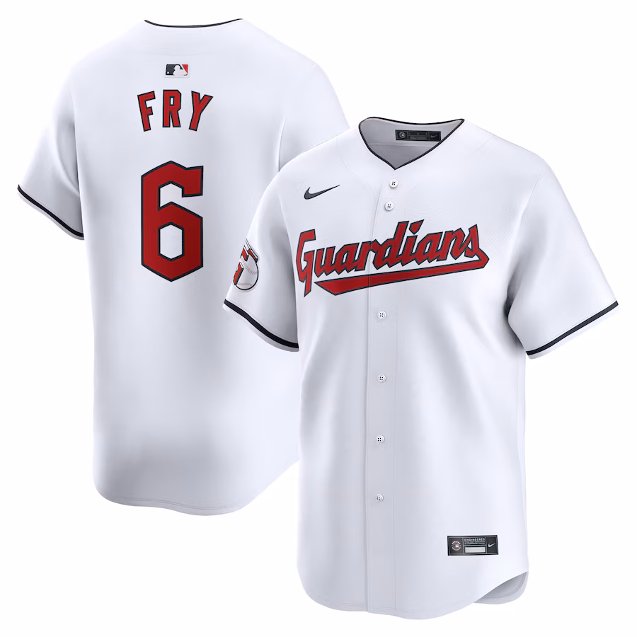 Men's Cleveland Guardians David Fry Nike White Home Limited Player Jersey