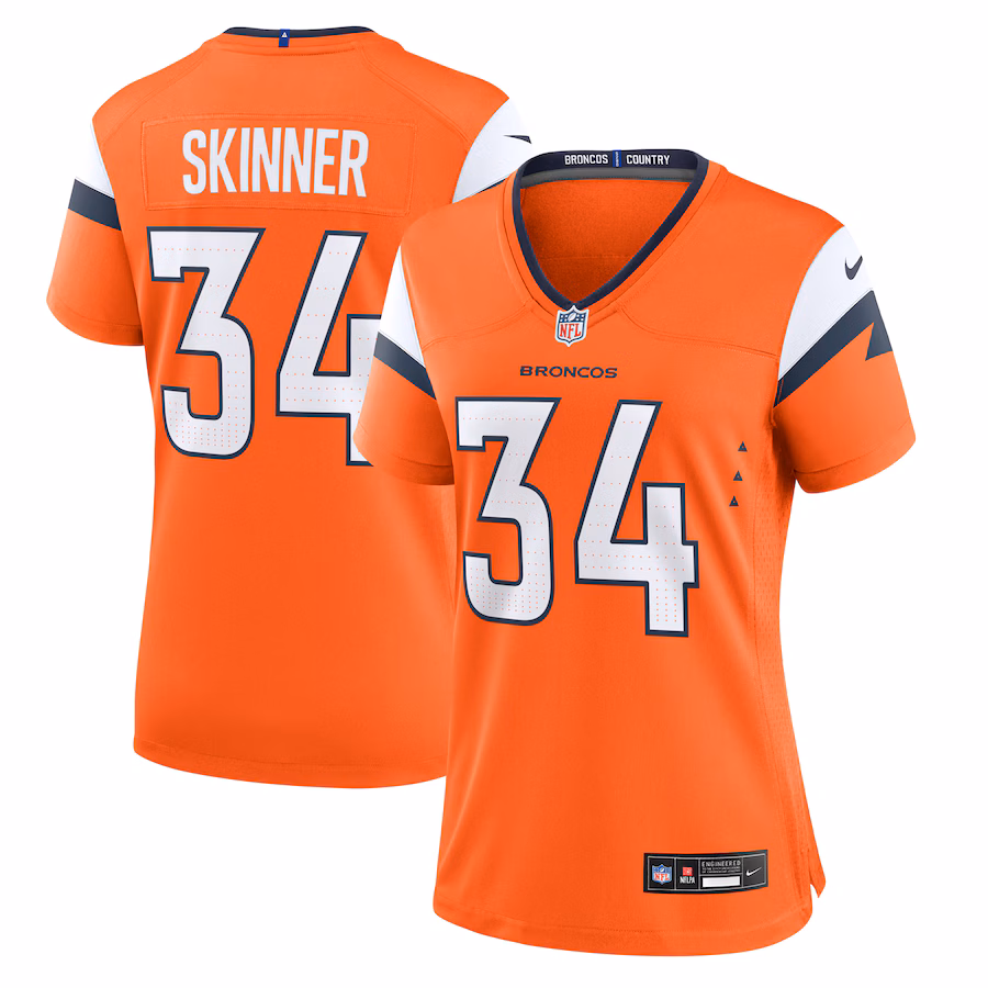 Women's Denver Broncos JL Skinner Nike Orange Team Game Jersey
