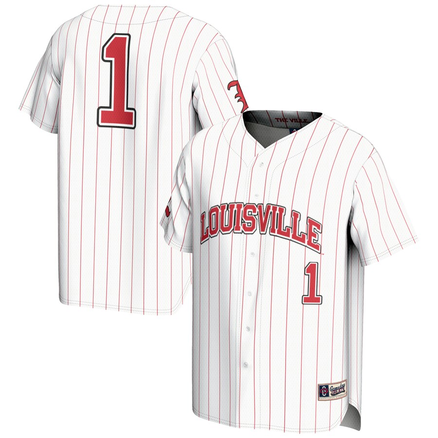 Men's GameDay Greats #1 White Louisville Cardinals Lightweight Baseball Fashion Jersey