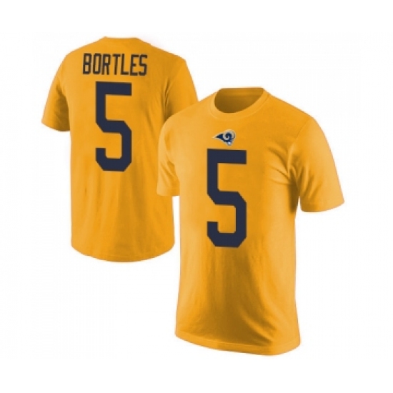 Men's Los Angeles Rams #5 Blake Bortles Gold Rush Pride Name & Number T-Shirt
