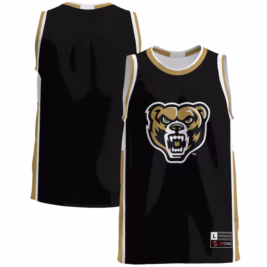 Men's GameDay Greats  Black Oakland Golden Grizzlies  Lightweight Basketball Jersey