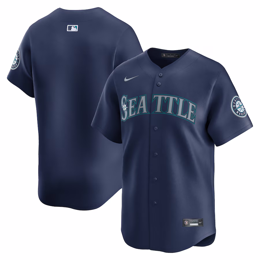 Men's Seattle Mariners  Nike Navy Road Limited Jersey