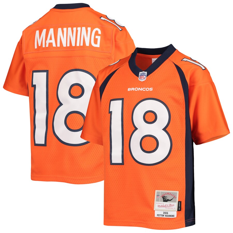 Youth Denver Broncos Peyton Manning Mitchell & Ness Orange 2015 Retired Player Legacy Jersey