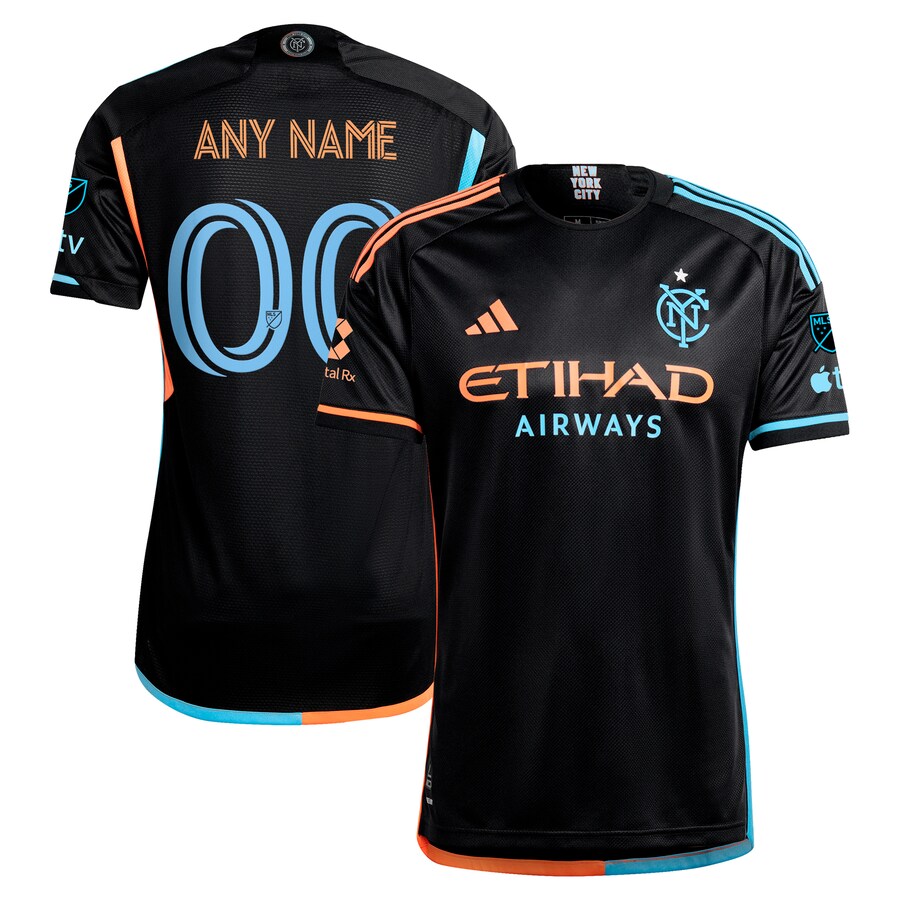 Men's New York City FC  adidas Black 2024 24/7 Kit Authentic Custom Jersey