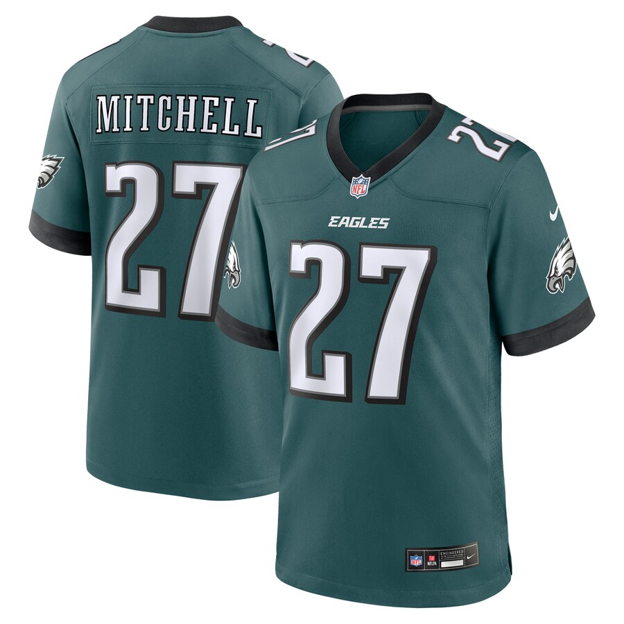 Men's Philadelphia Eagles Quinyon Mitchell Nike Midnight Green Team Game Jersey