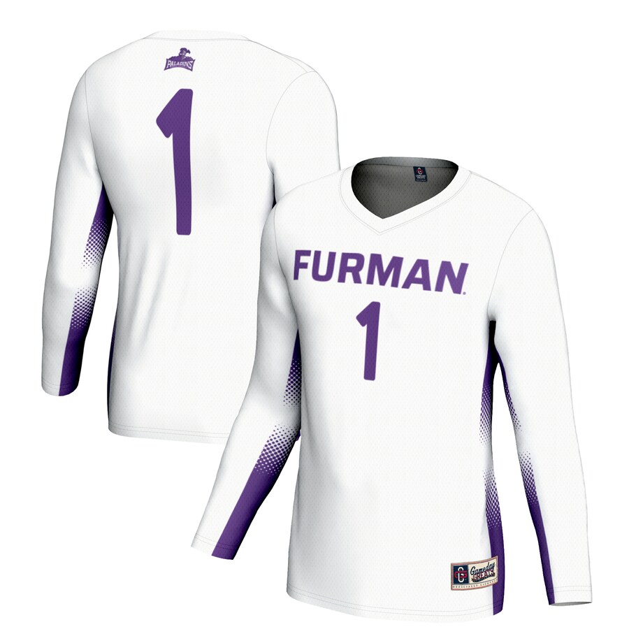 Unisex GameDay Greats #1 White Furman Paladins Lightweight Volleyball Jersey