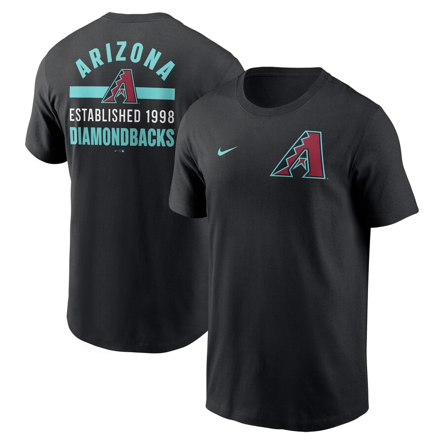 Men's Arizona Diamondbacks Nike Black 2-Hit T-Shirt