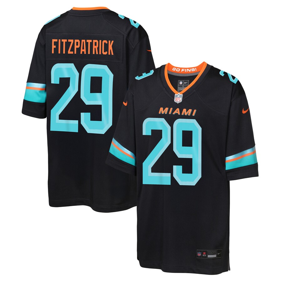 Youth Miami Dolphins Minkah Fitzpatrick Nike Pitch Blue 2025 Rivalries Collection Game Jersey