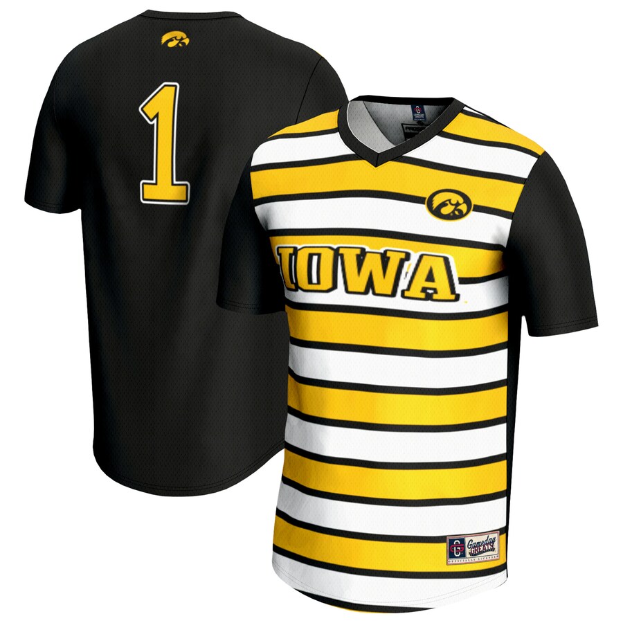 Youth GameDay Greats #1 Black Iowa Hawkeyes Lightweight Soccer Fashion Jersey