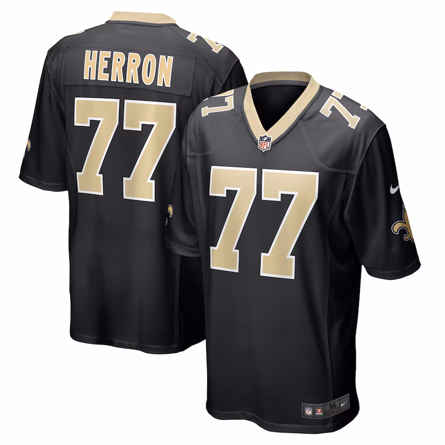 Men's New Orleans Saints Justin Herron Nike Black Game Jersey