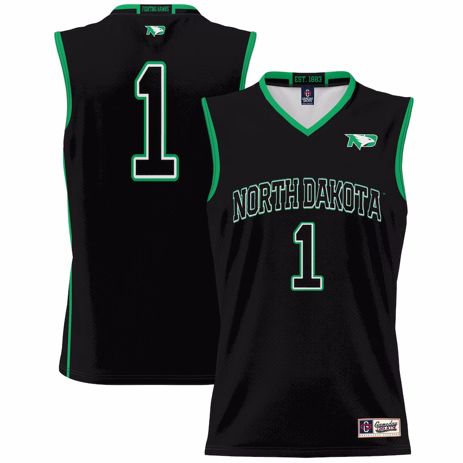 #1 North Dakota GameDay Greats Youth Lightweight Basketball Fashion Jersey - Black