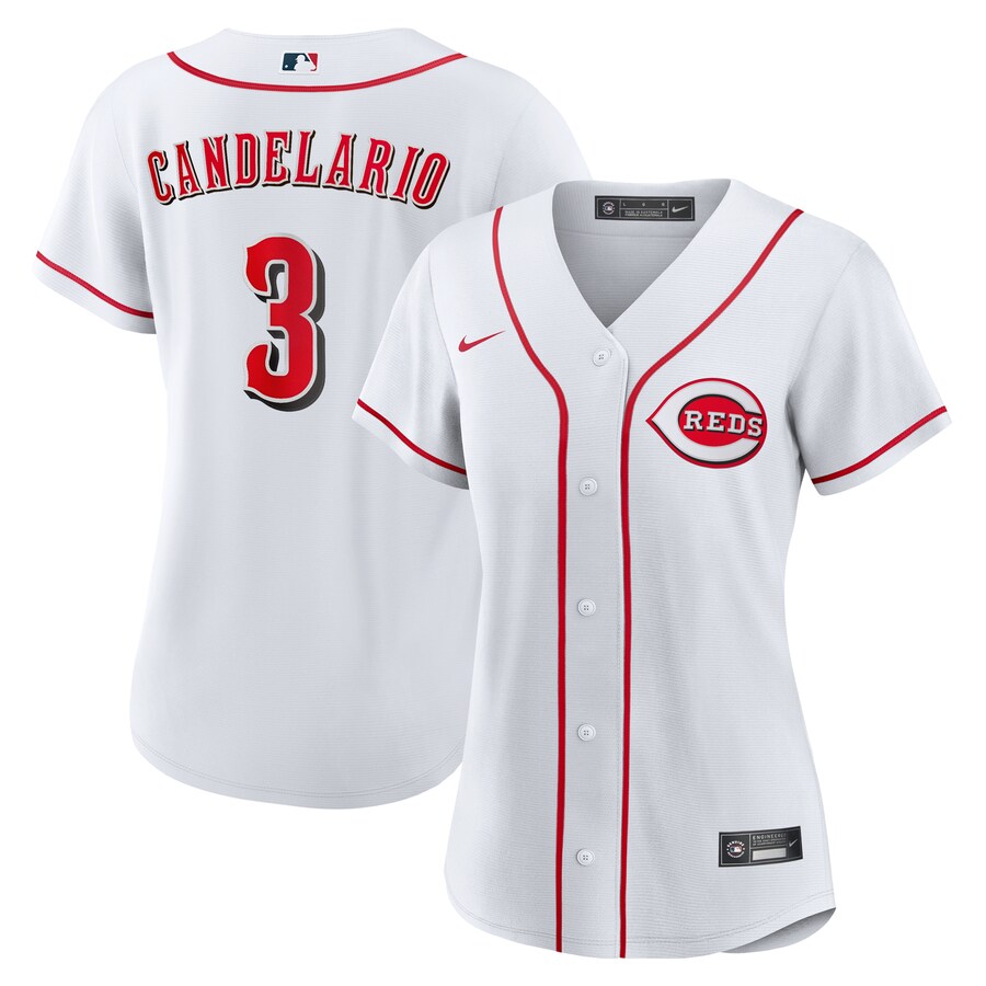 Women's Cincinnati Reds Jeimer Candelario Nike White Home Replica Jersey