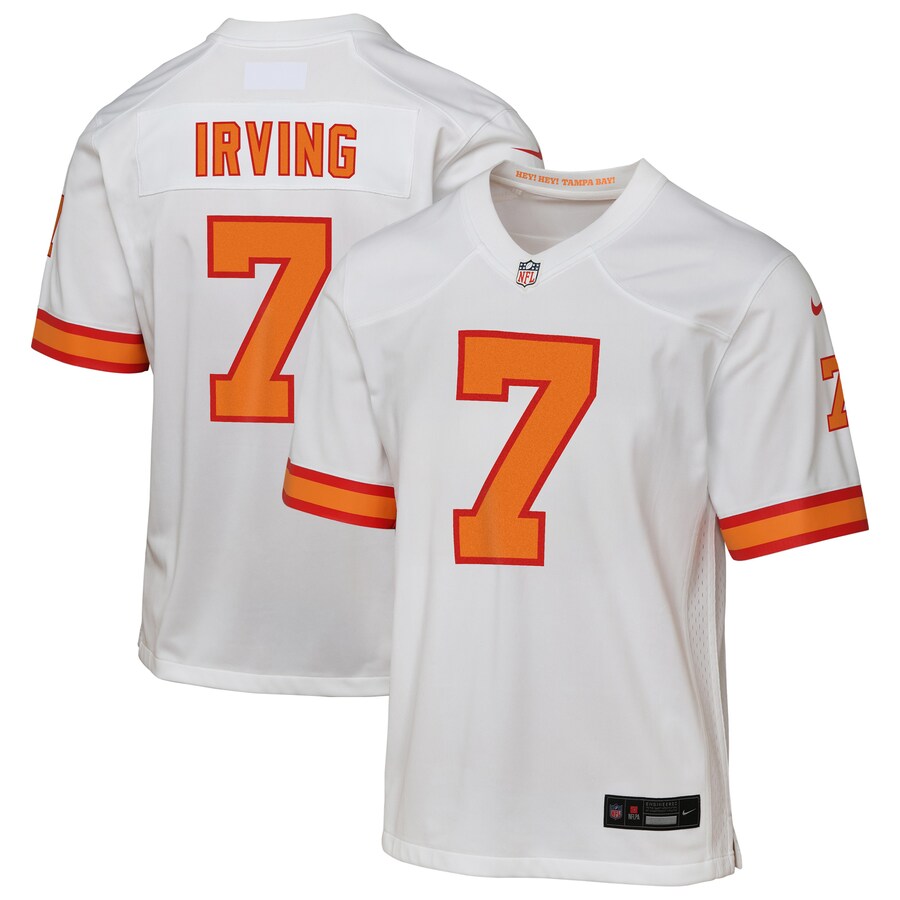 Youth '76 Tampa Bay Buccaneers Bucky Irving White Game Jersey