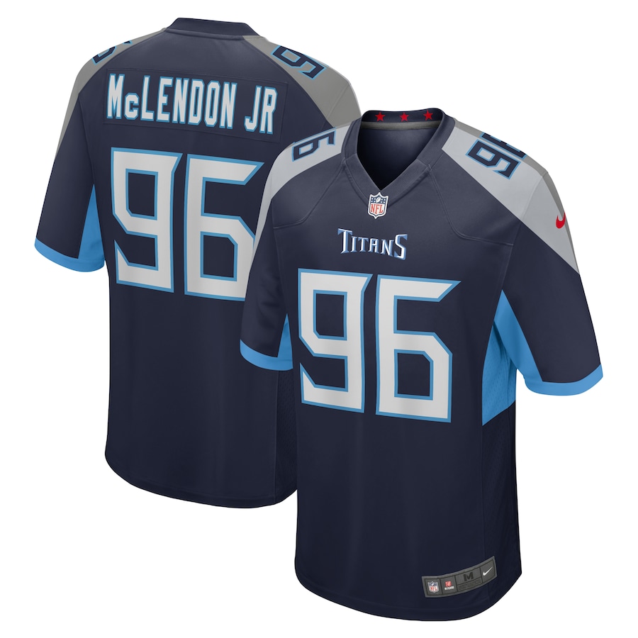Men's Tennessee Titans TK McLendon Jr. Nike Navy Game Jersey
