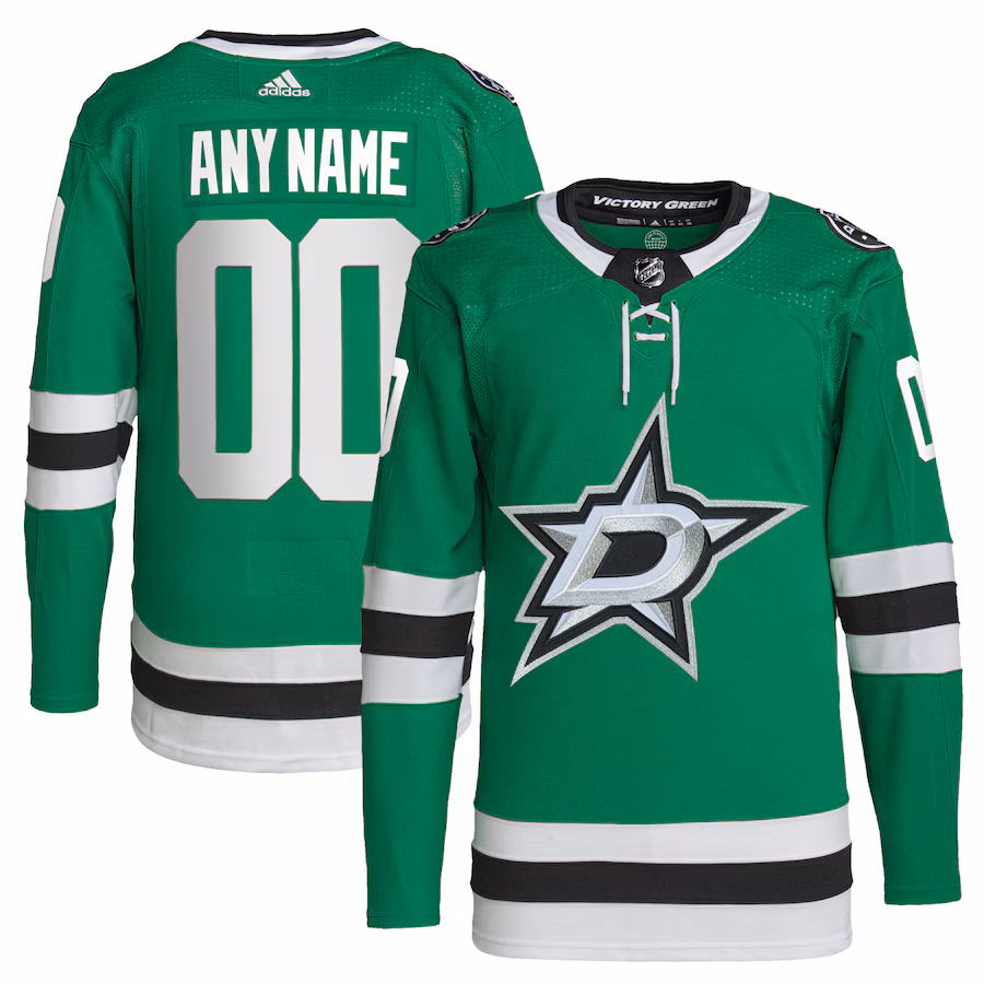 Men's Dallas Stars adidas Green Home Primegreen Authentic Custom Jersey