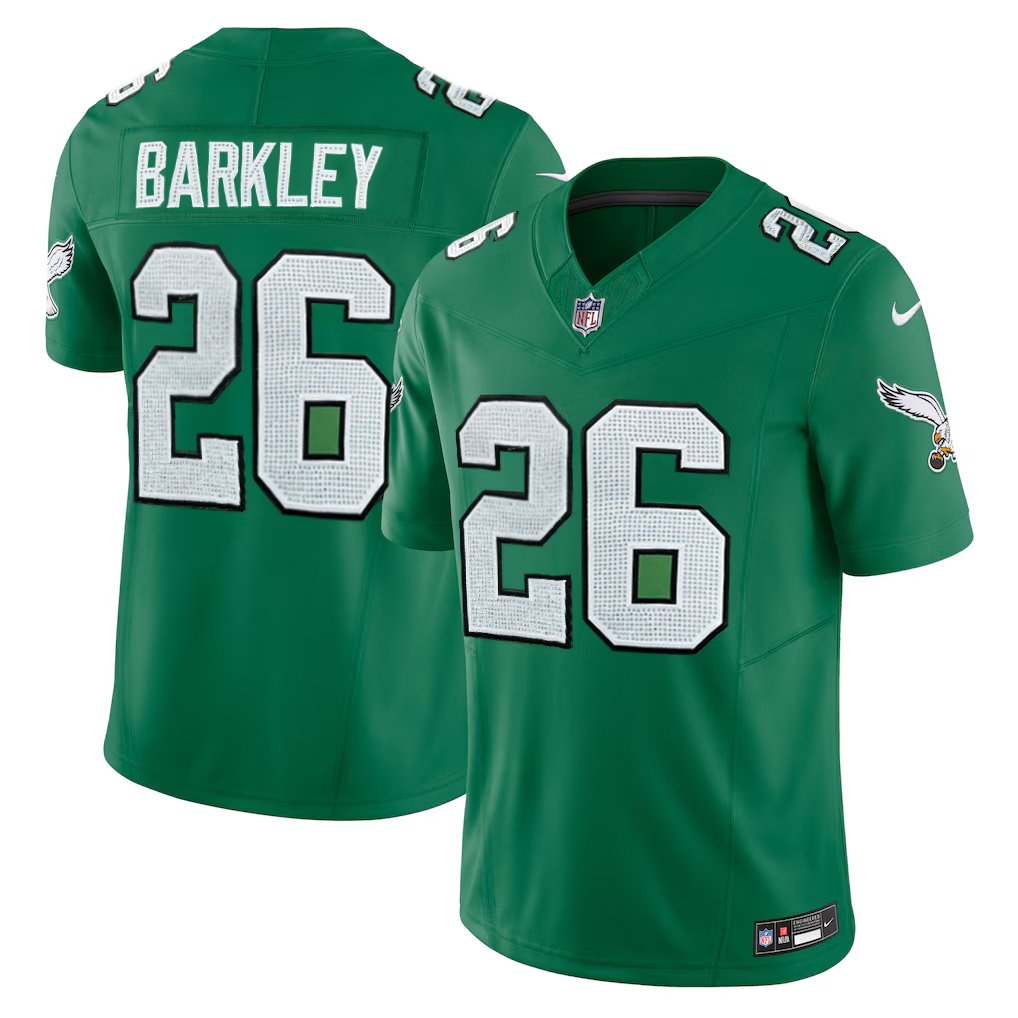 [Diamond-Studded Collector's Edition] aquon Barkley Philadelphia Eagles  Alternate Vapor F.U.S.E. Limited Jersey - Kelly Green