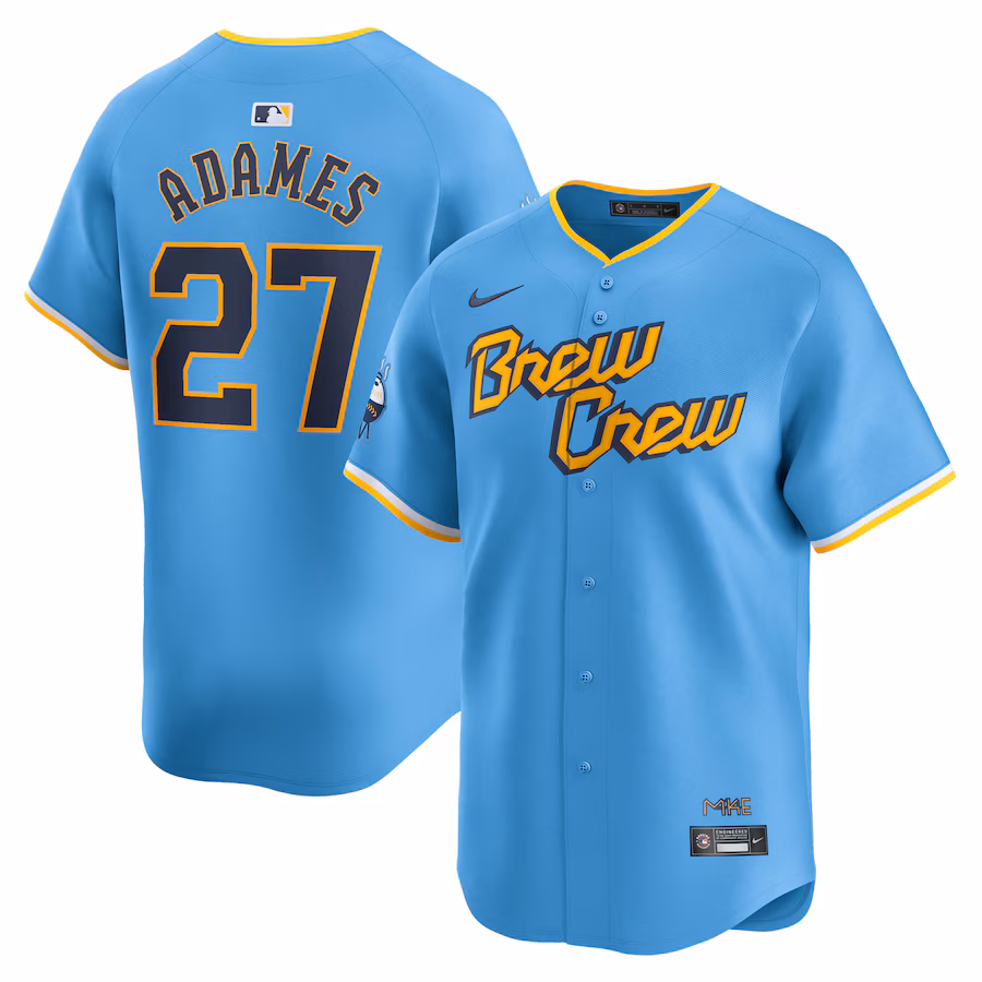 Men's Milwaukee Brewers Willy Adames Nike Powder Blue City Connect Limited Player Jersey
