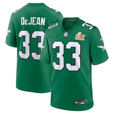 Men's Philadelphia Eagles Cooper DeJean Nike Kelly Green Super Bowl LIX 2nd Alternate Game Jersey