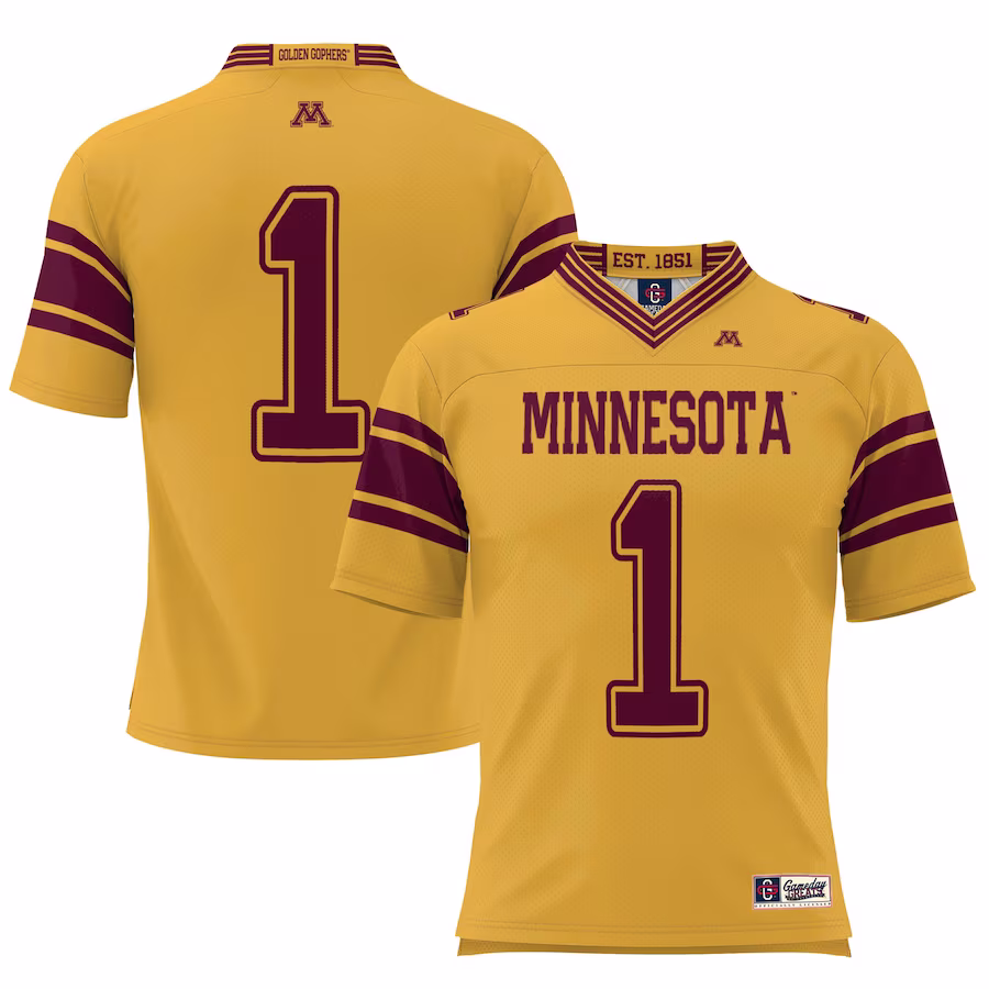 #1 Minnesota Golden Gophers GameDay Greats Youth Football Jersey – Gold