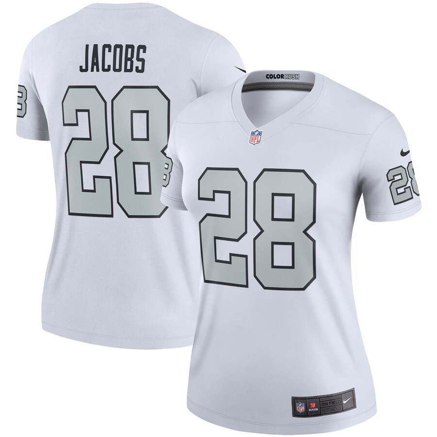 Women's Las Vegas Raiders Josh Jacobs Nike White Alternate Legend Player Performance Top
