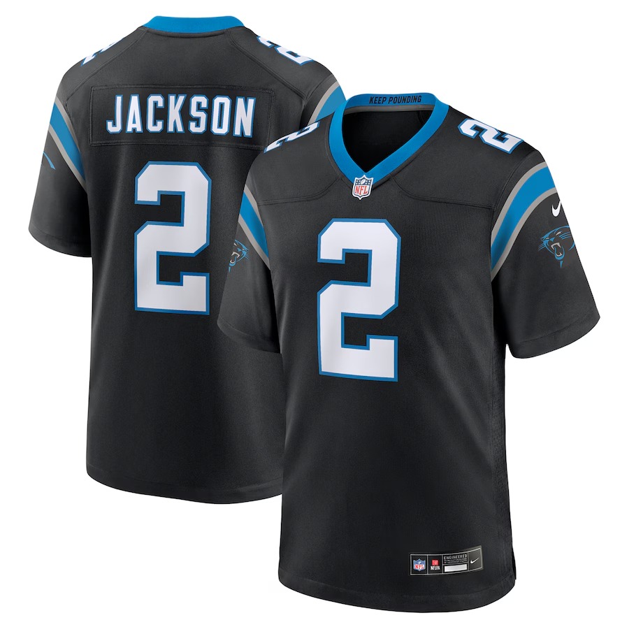 Men's Carolina Panthers Mike Jackson Nike Black Game Jersey