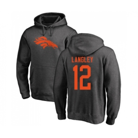 Football Denver Broncos #12 Brendan Langley Ash One Color Pullover Hoodie
