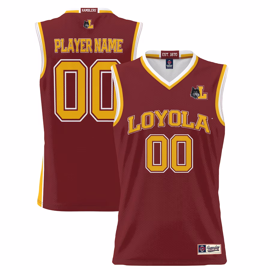 Loyola Chicago Ramblers GameDay Greats Unisex  Lightweight NIL Pick-A-Player Basketball Jersey - Maroon