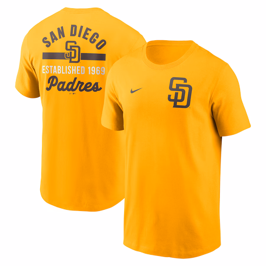 Men's San Diego Padres Nike Gold 2-Hit T-Shirt