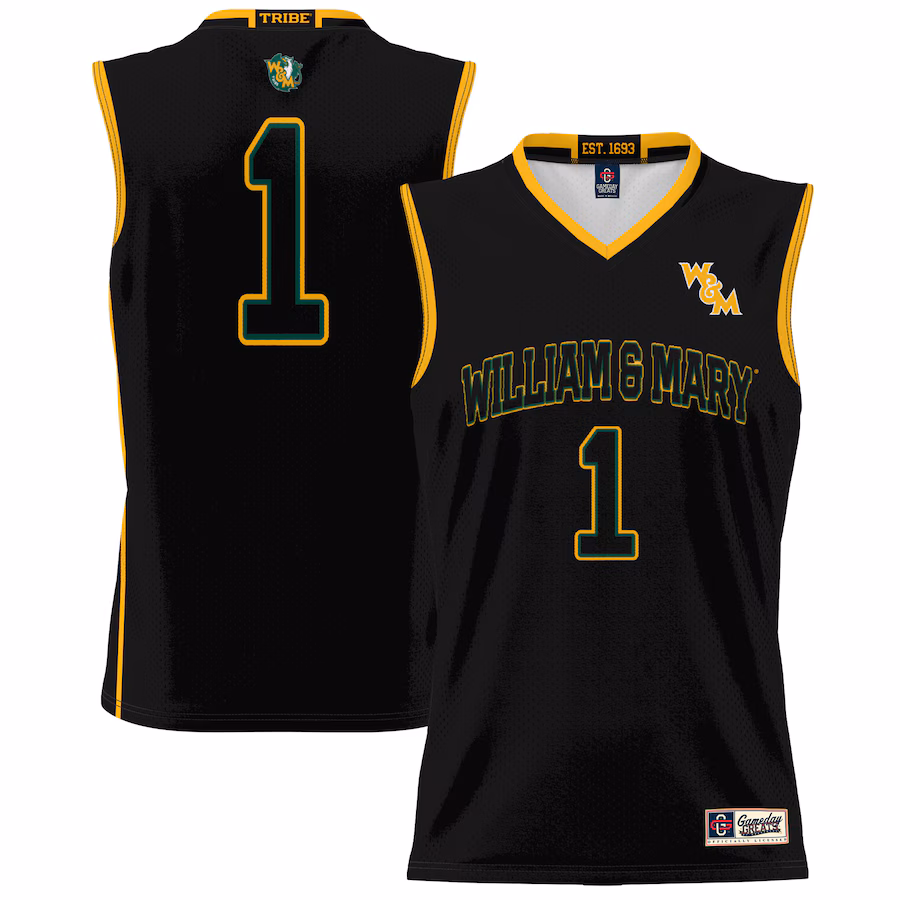 Unisex GameDay Greats #1 Black William & Mary Tribe Lightweight Basketball Jersey