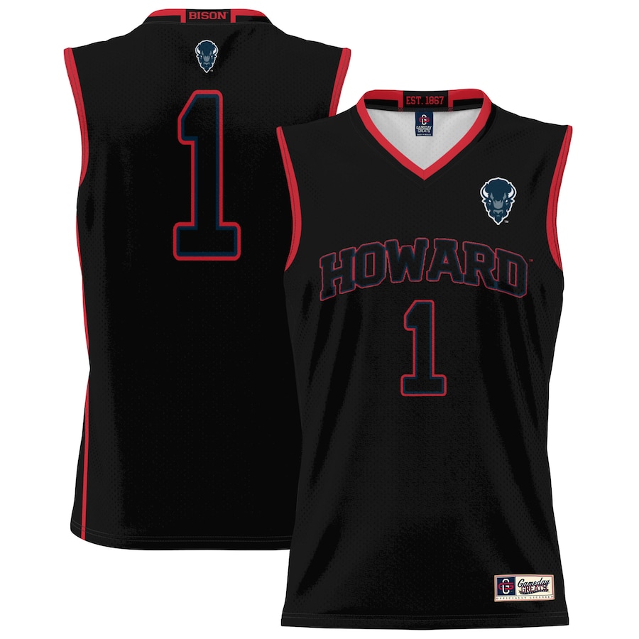 Unisex GameDay Greats #1 Black Howard Bison Lightweight Basketball Jersey