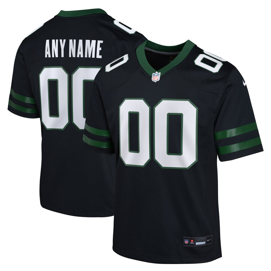 Youth New York Jets Nike Black Alternate Custom Game Jersey