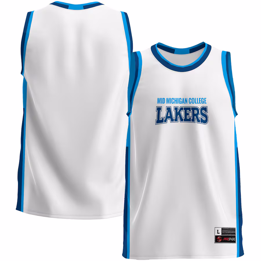 Youth GameDay Greats  White Mid Michigan College  Lightweight Basketball Jersey