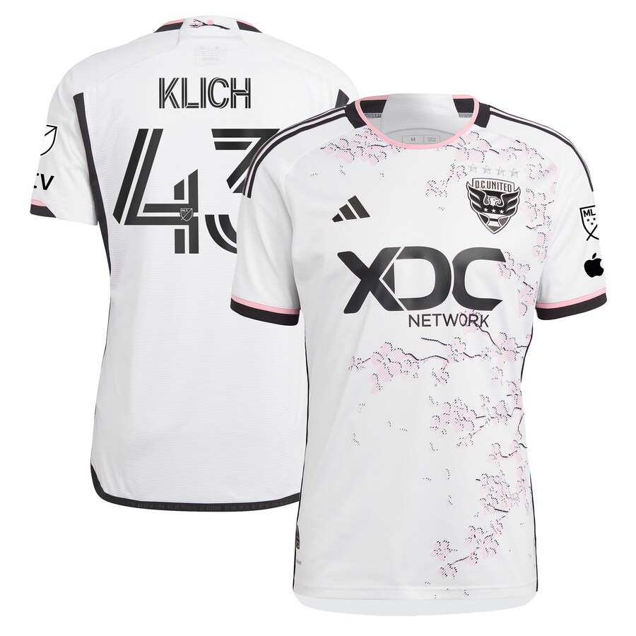 Men's D.C. United Mateusz Klich adidas White 2023 The Cherry Blossom Kit Authentic Player Jersey