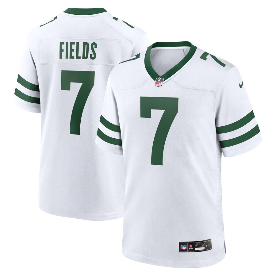 Men's New York Jets Justin Fields Nike Legacy White Game Jersey