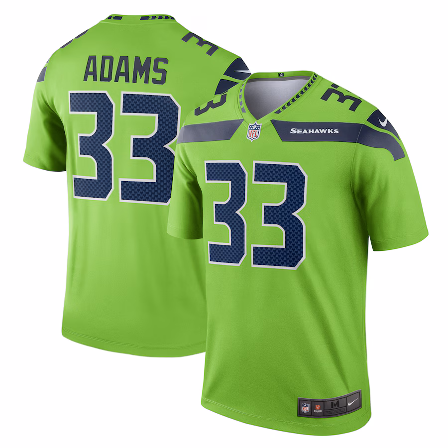 Men's Seattle Seahawks Jamal Adams Nike Neon Green Alternate Legend Player Performance Top