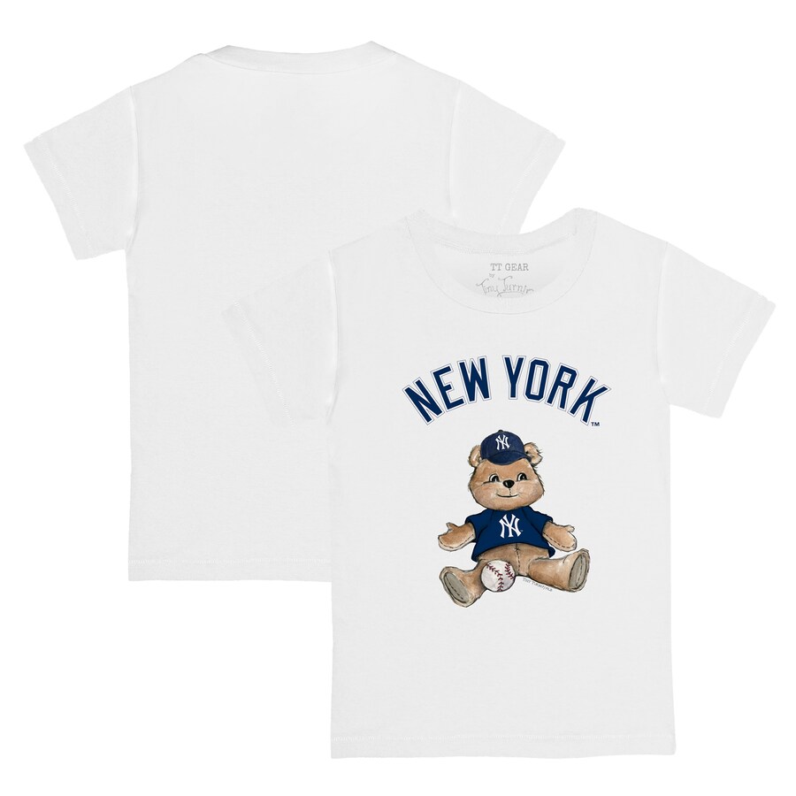 Youth New York Yankees Tiny Turnip White Teddy Boy T-Shirt