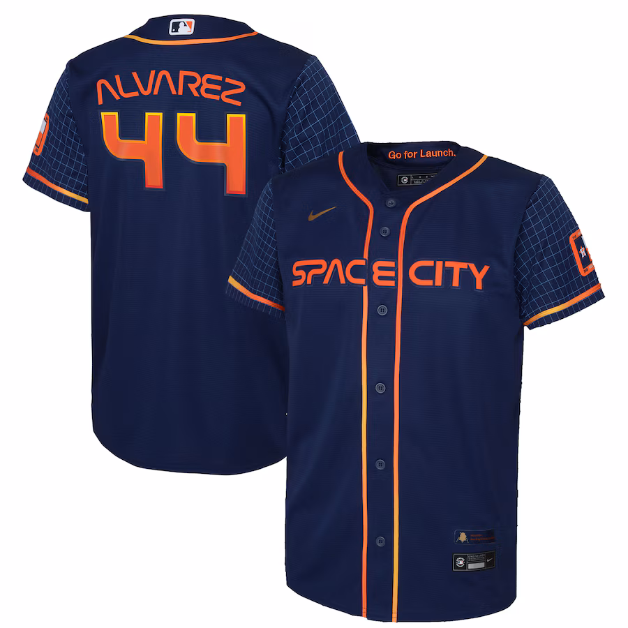 Youth Houston Astros Yordan Alvarez Nike Navy City Connect Replica Player Jersey