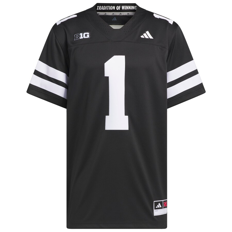 Men's adidas #1 Black Nebraska Huskers Alternate Premier Jersey