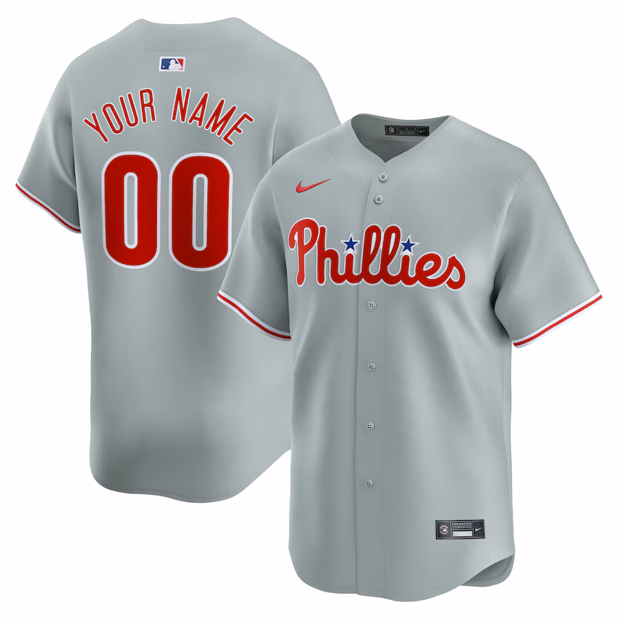 Men's Philadelphia Phillies  Nike Gray Away Limited Custom Jersey