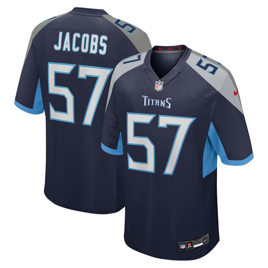 Men's Tennessee Titans Curtis Jacobs Nike Navy Team Game Jersey