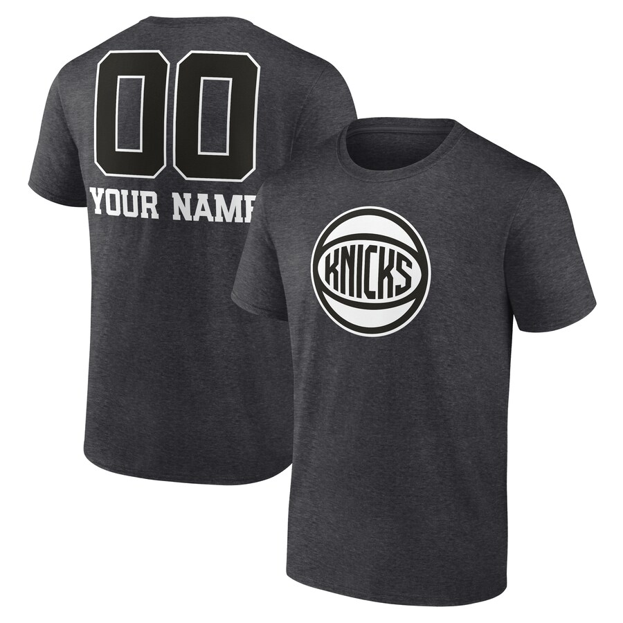 Men's New York Knicks Charcoal Personalized Name & Number Monochrome T-Shirt