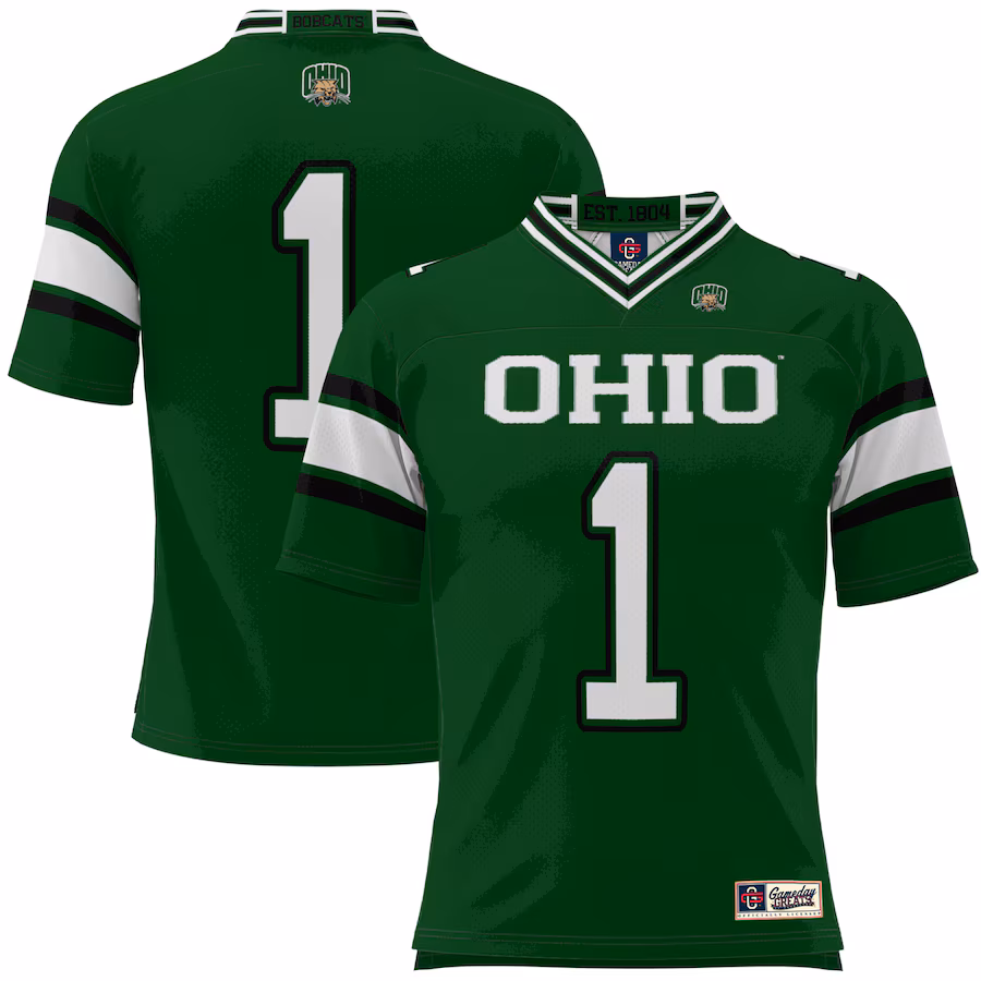 Men's GameDay Greats #1 Green Ohio Bobcats Football Jersey