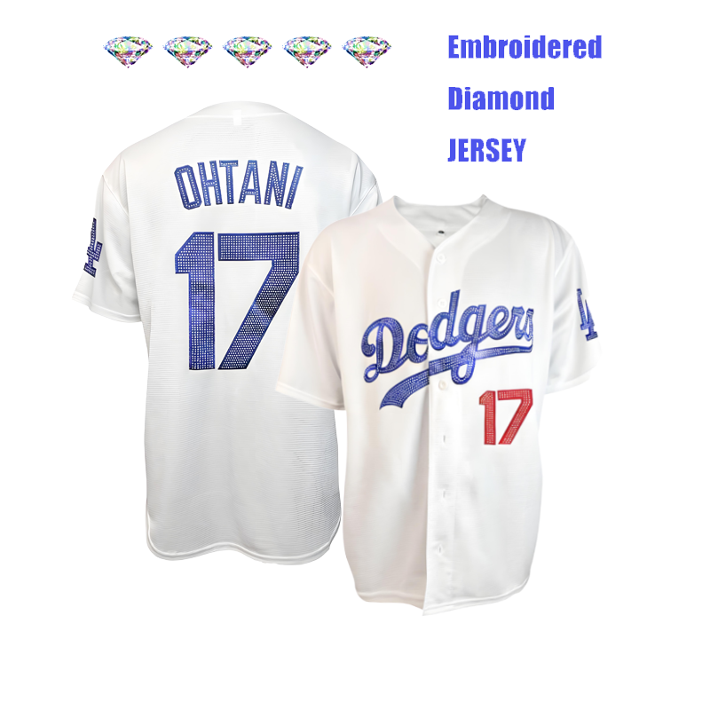 [Diamond-Studded Collector's Edition,logo-free] Shohei Ohtani Los Angeles Dodgers Home Limited Edition Player Jersey - White