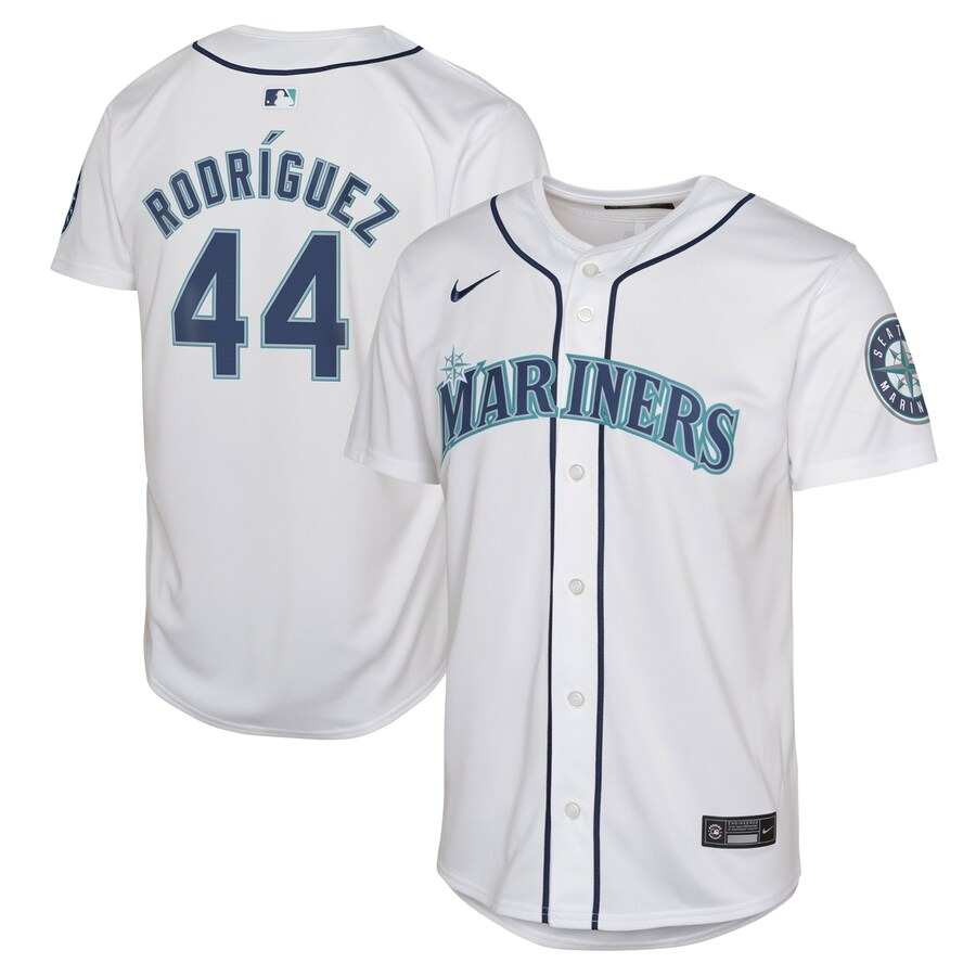 Youth Seattle Mariners Julio Rodríguez Nike White Home Limited Player Jersey