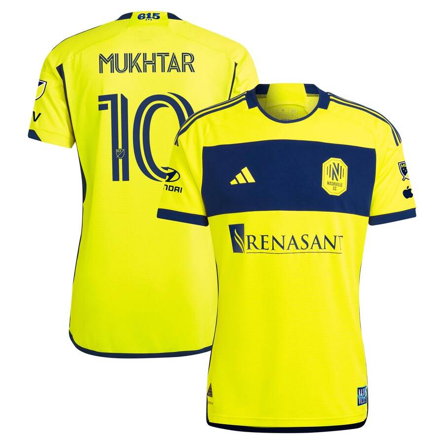 Men's Nashville SC Hany Mukhtar adidas Yellow 2024 The 615 Kit Authentic Player Jersey